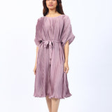 PLEATED FABRIC KIMONO DRESS