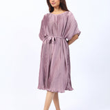 PLEATED FABRIC KIMONO DRESS