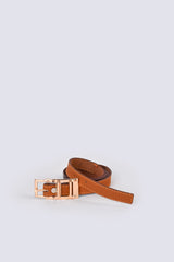 SKINNY BELT WITH PATCH DETAIL