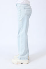 WIDE LEG DENIM WITH RIPPING DETAIL