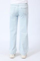 WIDE LEG DENIM WITH RIPPING DETAIL