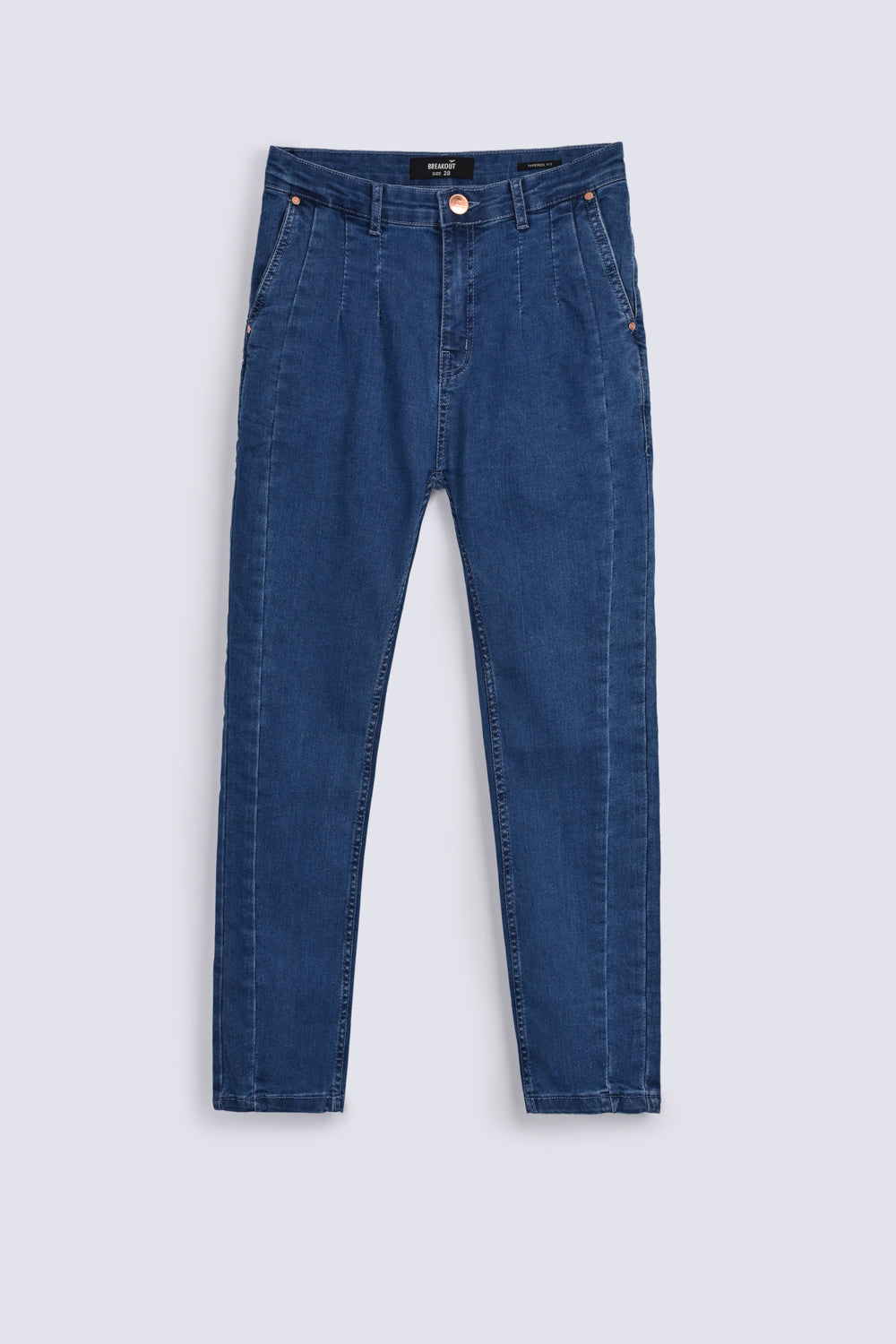 TAPERED JEANS WITH PLEAT DETAIL