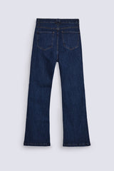 FLARED JEANS WITH FAKE POCKET DETAIL