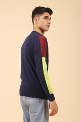 COLOR BLOCKING SLEEVE SWEATER