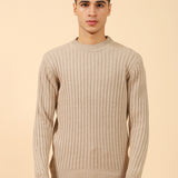 RIBBED KNIT SWEATER