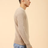 RIBBED KNIT SWEATER