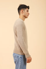 RIBBED KNIT SWEATER