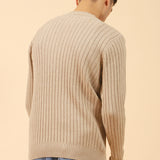 RIBBED KNIT SWEATER