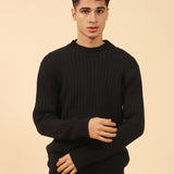 RIBBED KNIT SWEATER