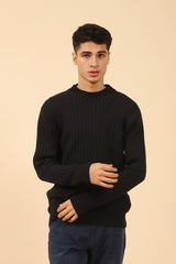 RIBBED KNIT SWEATER