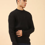 RIBBED KNIT SWEATER