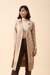 LONG CARDIGAN WITH NOTCH COLLAR