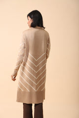 LONG CARDIGAN WITH NOTCH COLLAR