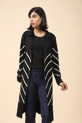 LONG CARDIGAN WITH NOTCH COLLAR