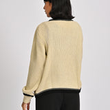 CONTRAST TRIM KNIT CARDIGAN