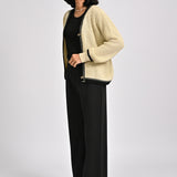 CONTRAST TRIM KNIT CARDIGAN