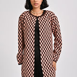 CASHMERE HAND-FEEL PATTERNED CARDIGAN