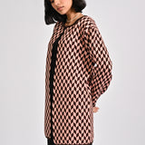 CASHMERE HAND-FEEL PATTERNED CARDIGAN