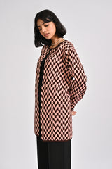 CASHMERE HAND-FEEL PATTERNED CARDIGAN