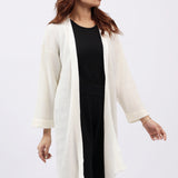 TEXTURED CARDIGAN WITH TURN UP SLEEVE