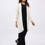 TEXTURED CARDIGAN WITH TURN UP SLEEVE