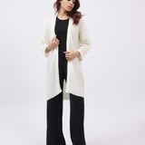 TEXTURED CARDIGAN WITH TURN UP SLEEVE