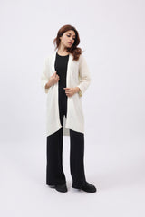 TEXTURED CARDIGAN WITH TURN UP SLEEVE