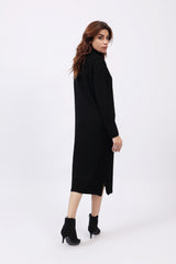 LONG DRESS WITH NECK DETAIL