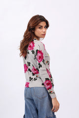 FLORAL PRINTED CARDIGAN