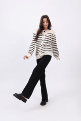 EMBELLISHED STRIPED CARDIGAN