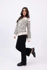 EMBELLISHED STRIPED CARDIGAN