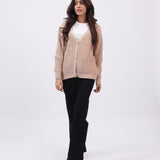 CHUNKY KNIT CARDIGAN WITH EMBROIDERY