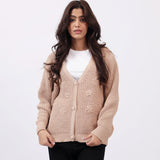 CHUNKY KNIT CARDIGAN WITH EMBROIDERY