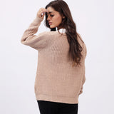 CHUNKY KNIT CARDIGAN WITH EMBROIDERY