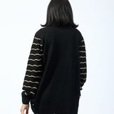 TEXTURED STRIPED LUREX CARDIGAN