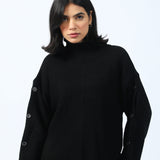 HIGH NECK JUMPER WITH SLEEVE DETAIL