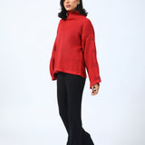 HIGH NECK JUMPER WITH SLEEVE DETAIL