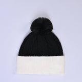 BEANIE WITH CONTRAST RIB AND FUR LINING