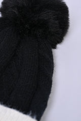 BEANIE WITH CONTRAST RIB AND FUR LINING