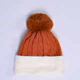 BEANIE WITH CONTRAST RIB AND FUR LINING