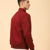 BAND COLLAR POLYESTER JACKET