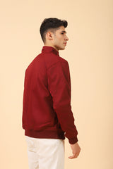 BAND COLLAR POLYESTER JACKET