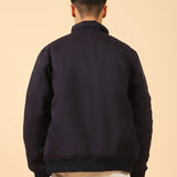 BAND COLLAR POLYESTER JACKET