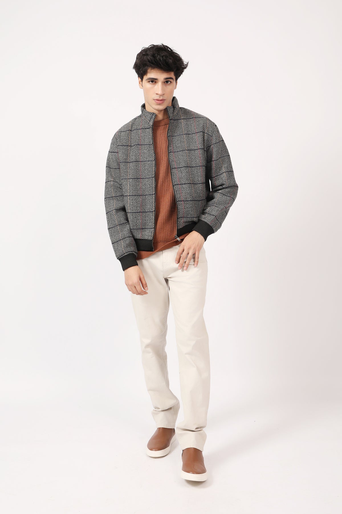 MOCKNECK WOOL BLEND JACKET