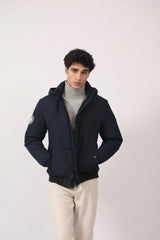 BAND COLLAR POLYESTER JACKET