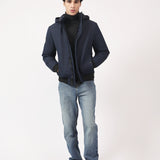 BAND COLLAR POLYESTER JACKET