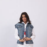 SLEEVELESS DENIM JACKET