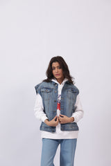 SLEEVELESS DENIM JACKET