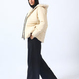 PUFFER JACKET WITH FUR DETAIL