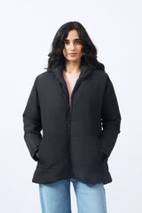 PUFFER JACKET WITH FUR DETAIL